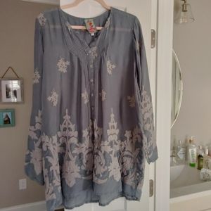 Johnny Was embroidered button down shirt